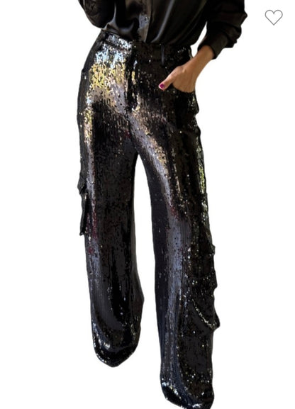 Sequin Cargo Pants