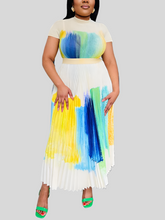 Load image into Gallery viewer, Pleated Round Neck Dress
