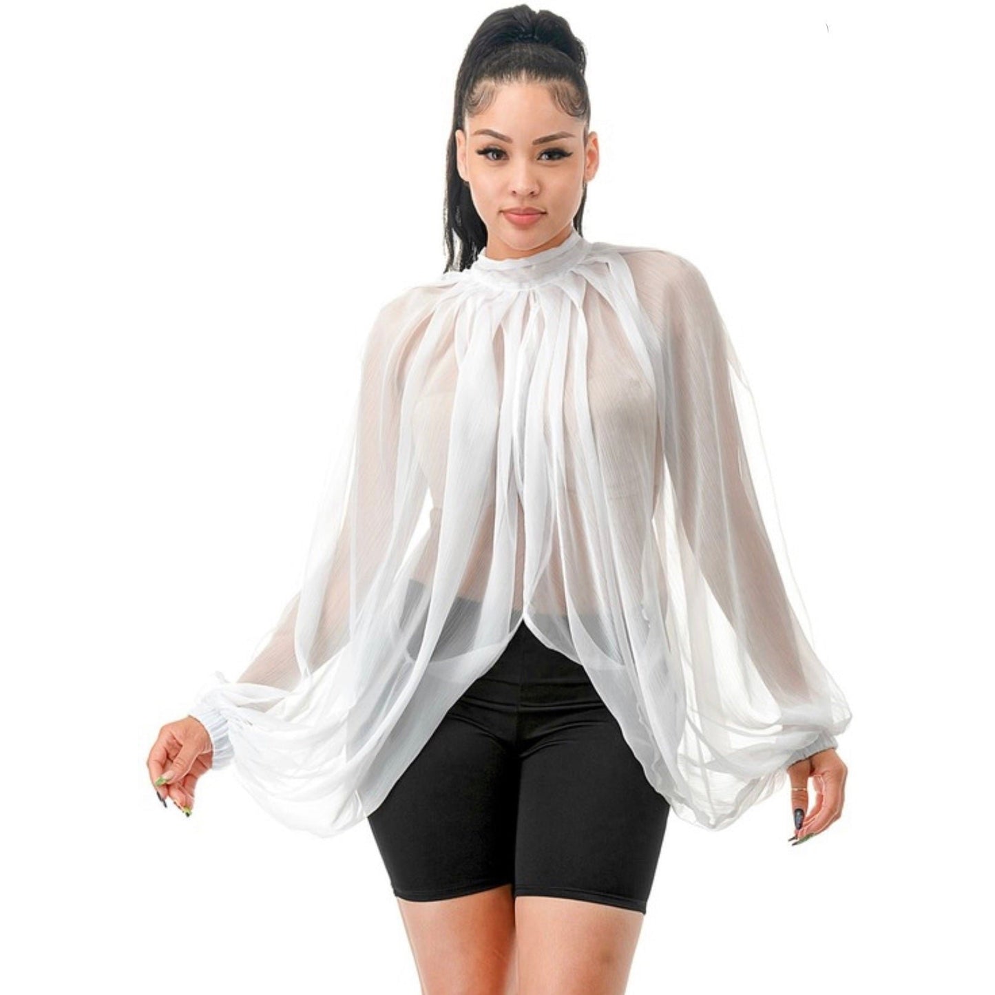 Sheer Plus Size Blouse