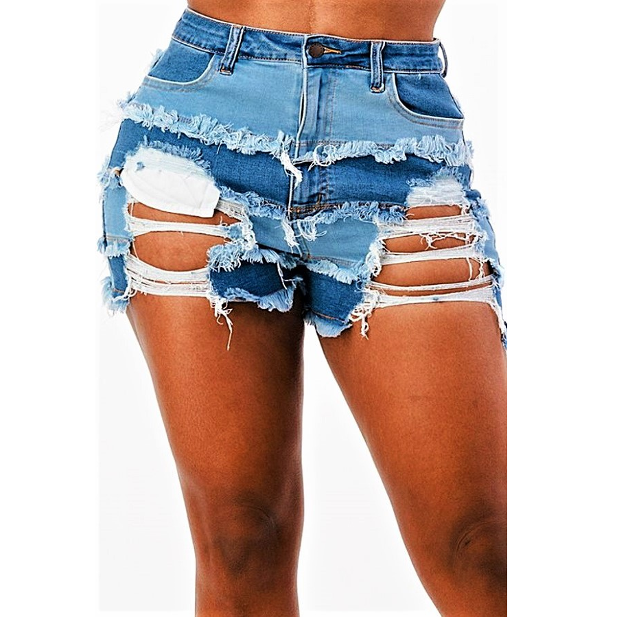 Patch Denim Shorts