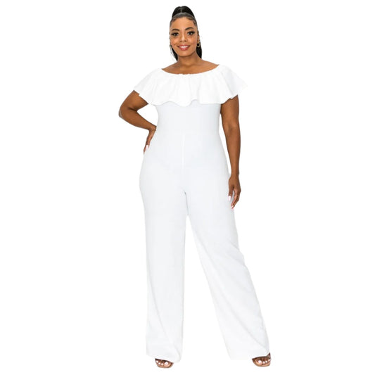 Plus Size White Jumpsuit