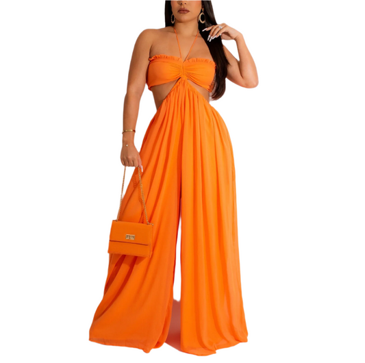 Wide Leg Hollow Out Jumpsuit