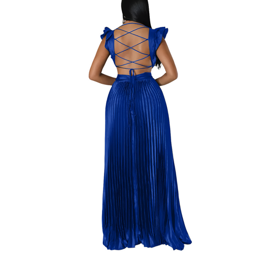 Backless Pleated Dress