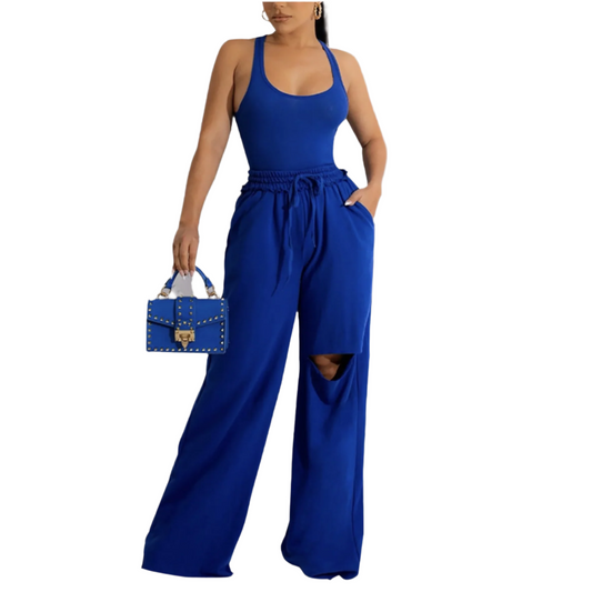 Royal Blue Wide Leg Set